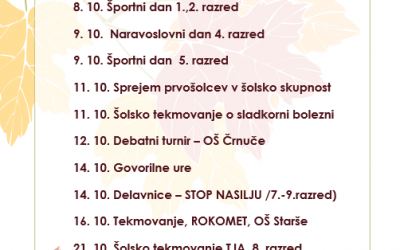 Aktivnosti v oktobru