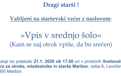 Vabilo na starševski večer