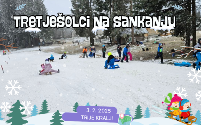 Tretješolci na sankanju